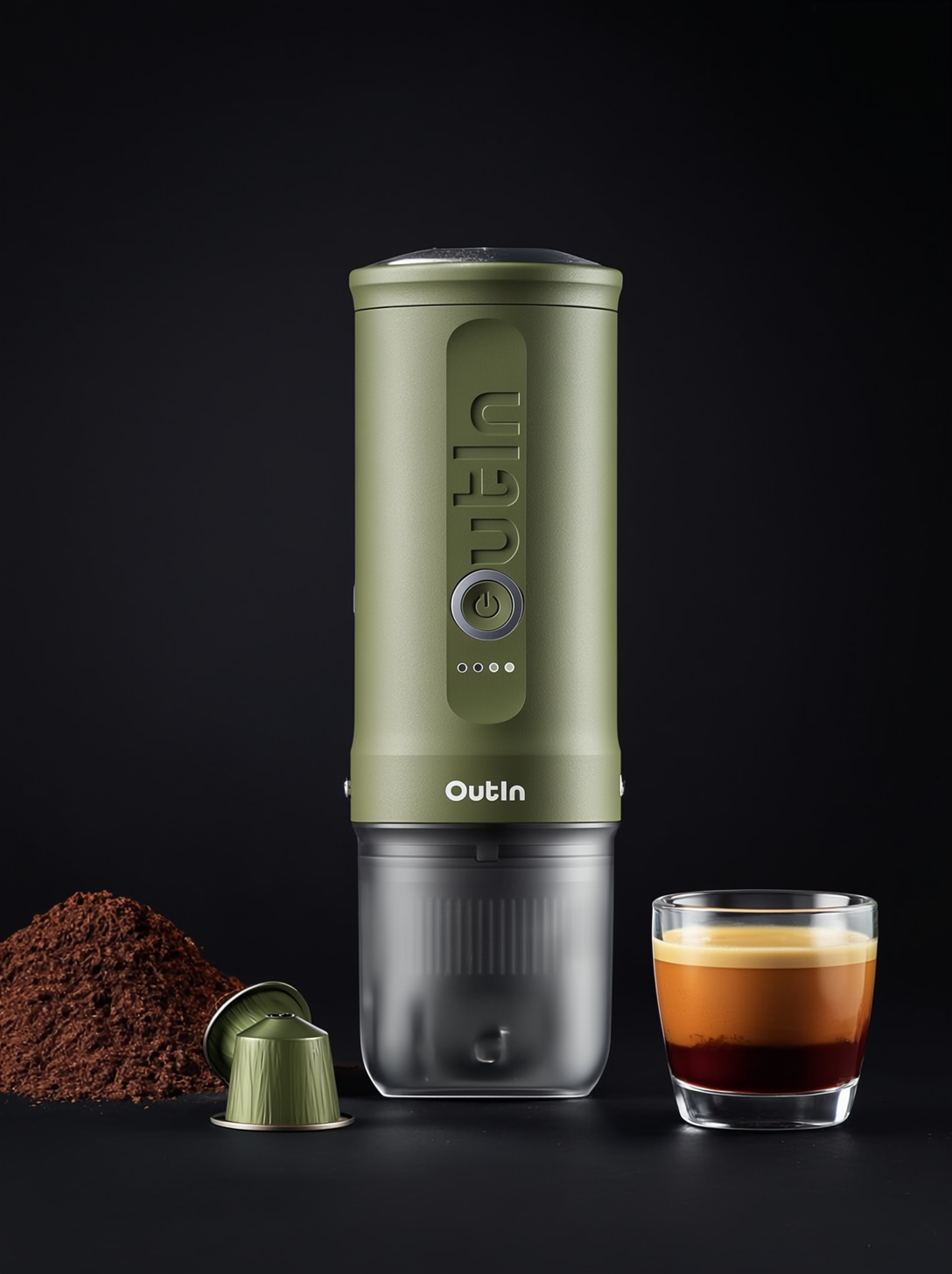 Nano Portable Electric Espresso Machine, Travel Coffee Maker for Camping, Car Coffee Maker Self-Heating with USB-C, with Ground Coffee & NS Capsule for RV, Hiking, Office