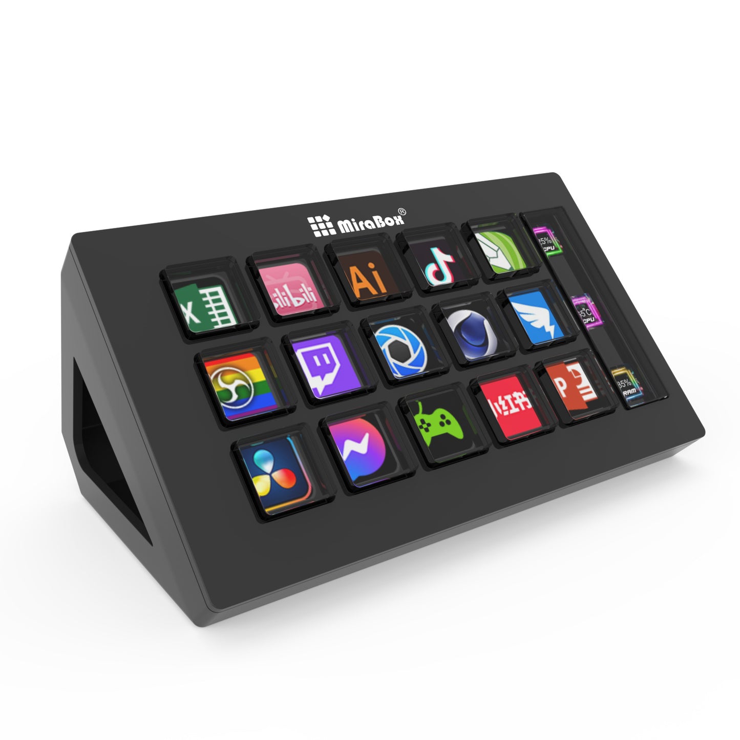 Stream Deck MK.2 White – Studio Controller, 15 Macro Keys, Trigger Actions in Apps and Software like OBS, Twitch, Youtube and More, Works with Mac and PC