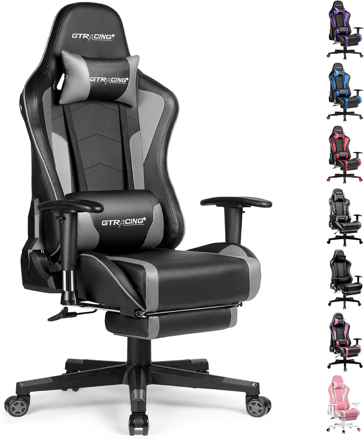 Gaming Chair with Footrest Speakers Video Game Chair Bluetooth Music Heavy Duty Ergonomic Computer Office Desk Chair