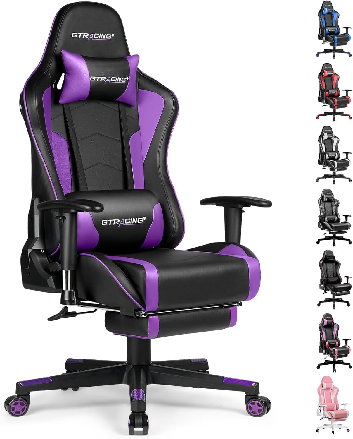 Gaming Chair with Footrest Speakers Video Game Chair Bluetooth Music Heavy Duty Ergonomic Computer Office Desk Chair