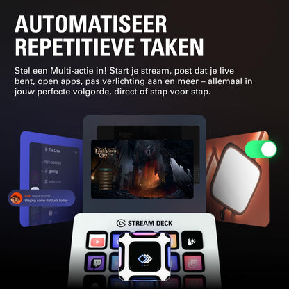 Stream Deck MK.2 White – Studio Controller, 15 Macro Keys, Trigger Actions in Apps and Software like OBS, Twitch, ​Youtube and More, Works with Mac and PC
