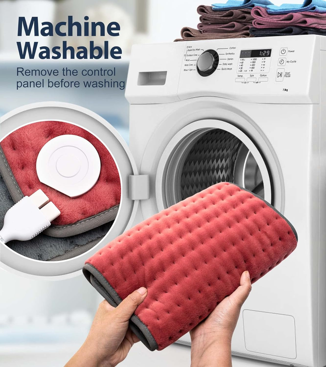 Heating Pad for Back, Neck, Shoulder, Cramps and Leg Pain Relief, Heat Pads Christmas Gifts for Women, Men, Mom, Dad, Auto-Off,Machine Washable,Moist Dry Heat Options,Extra Large 12"X24"