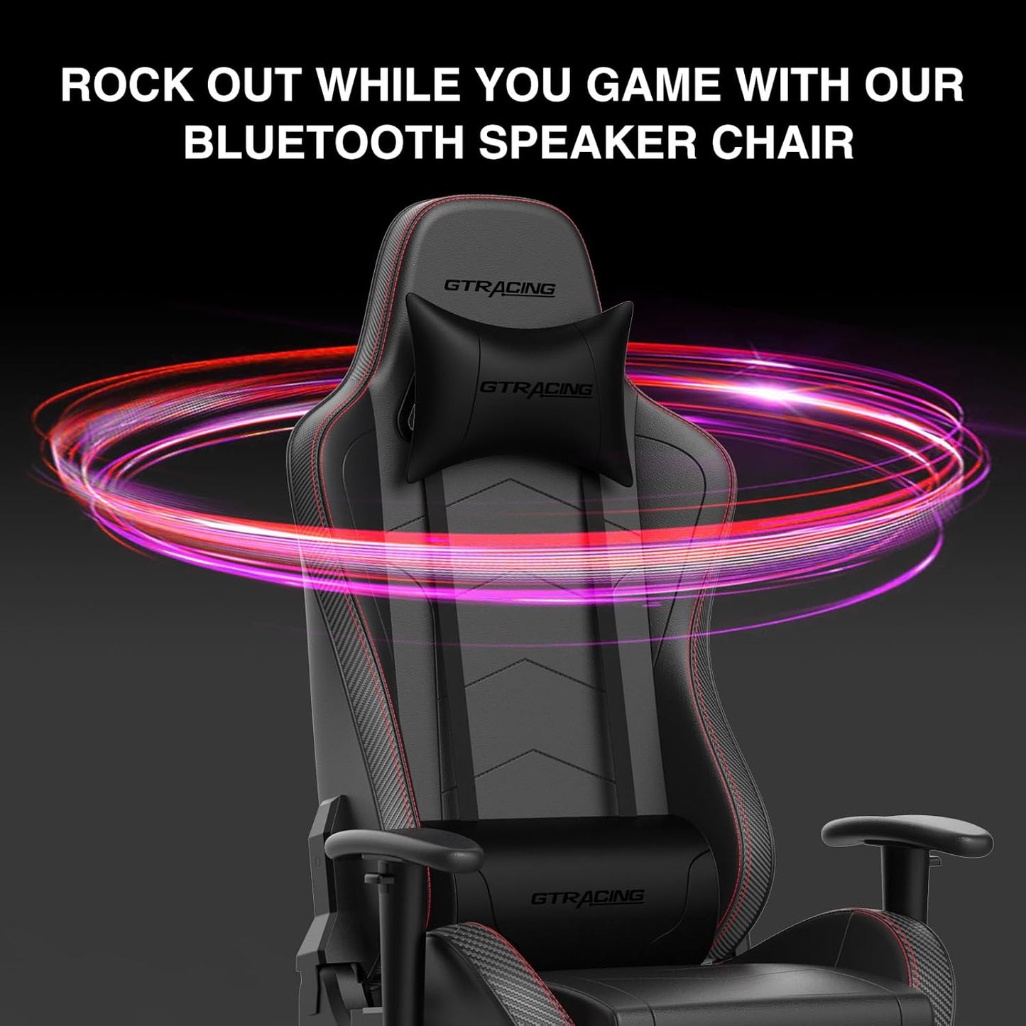 Gaming Chair with Footrest Speakers Video Game Chair Bluetooth Music Heavy Duty Ergonomic Computer Office Desk Chair