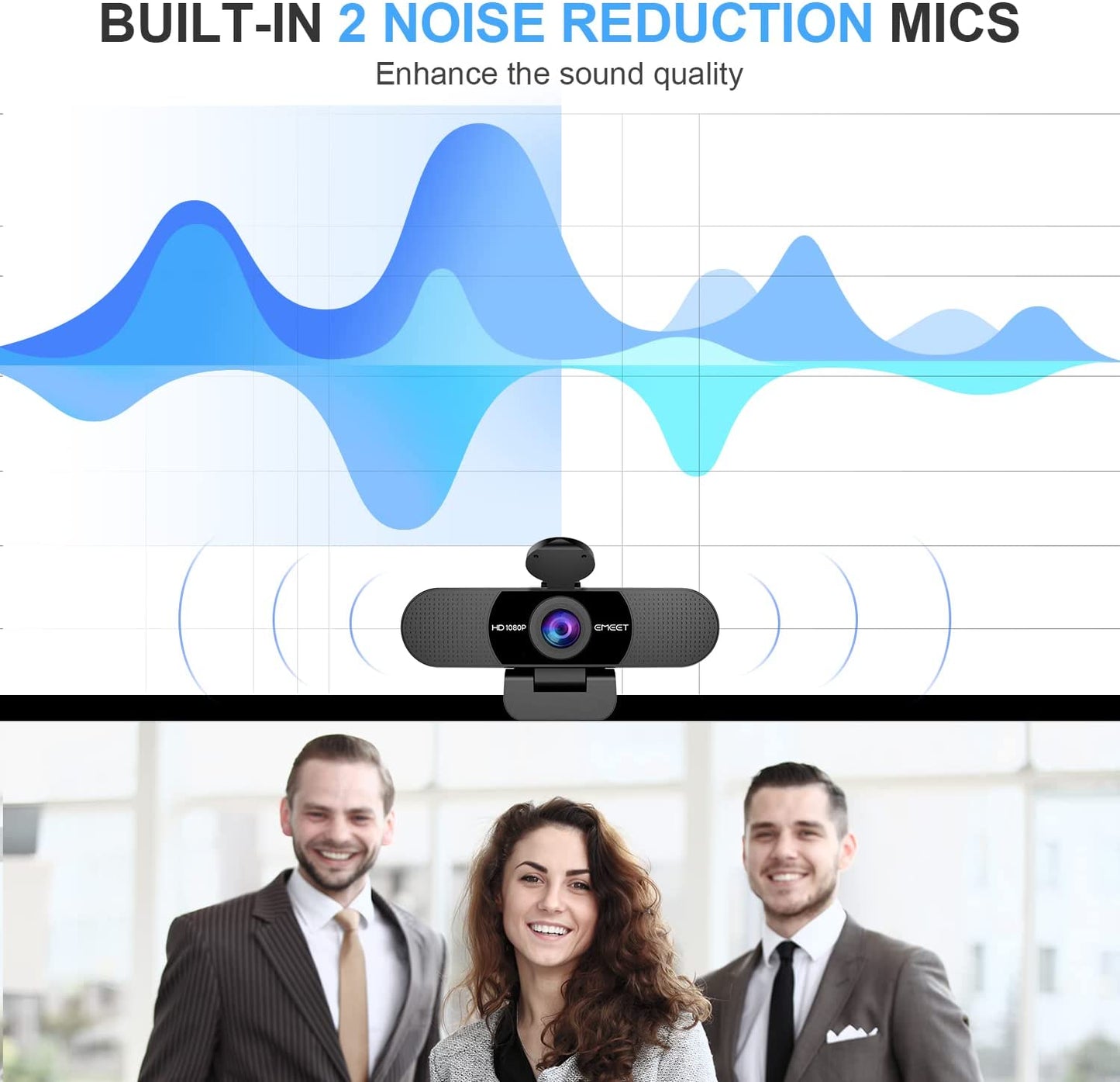 1080P Webcam with Microphone, C960 Web Camera, 2 Mics Streaming Webcam, 90°FOV Computer Camera, Plug and Play USB Web Cam for Online Calling/Conferencing, Zoom/Teams/Facetime/Youtube, Laptop/Pc