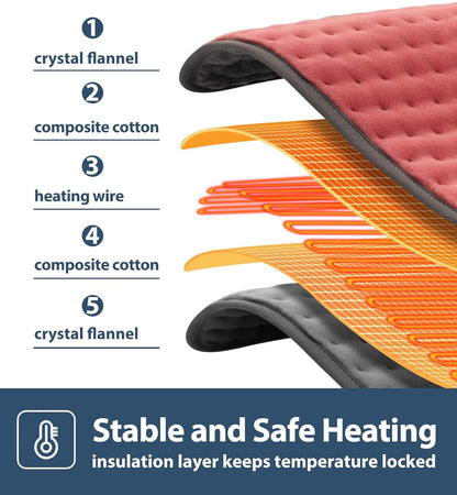 Heating Pad for Back, Neck, Shoulder, Cramps and Leg Pain Relief, Heat Pads Christmas Gifts for Women, Men, Mom, Dad, Auto-Off,Machine Washable,Moist Dry Heat Options,Extra Large 12"X24"