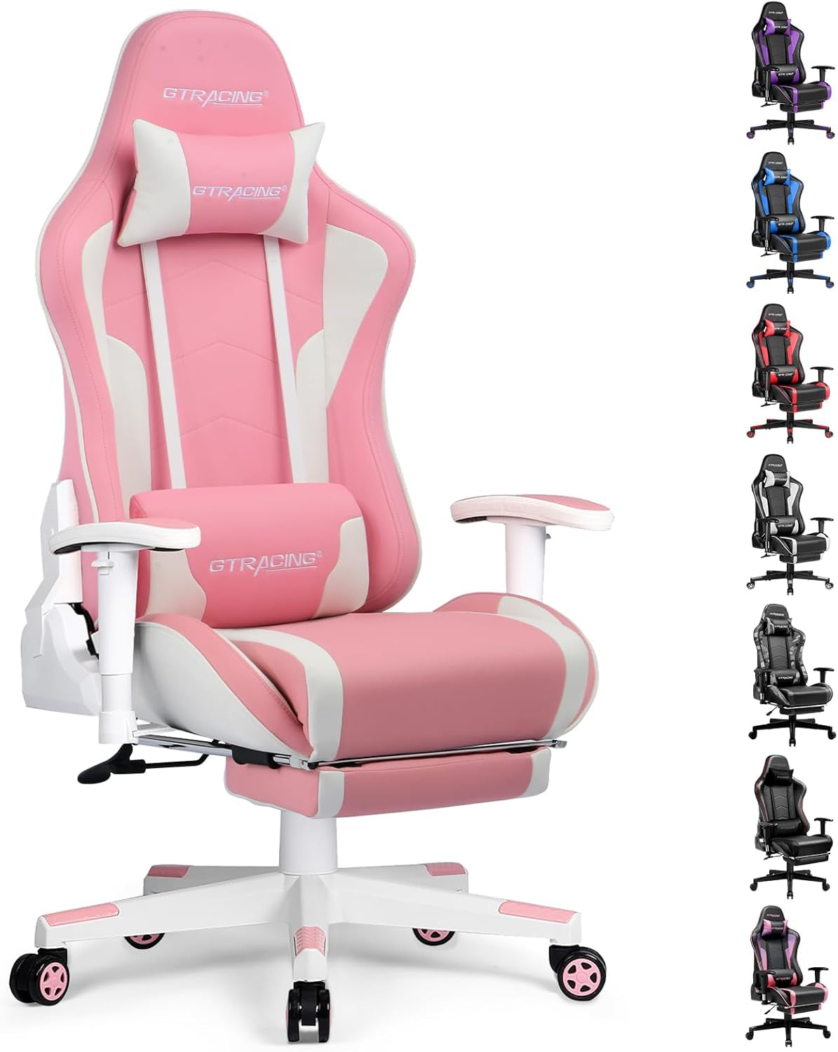 Gaming Chair with Footrest Speakers Video Game Chair Bluetooth Music Heavy Duty Ergonomic Computer Office Desk Chair